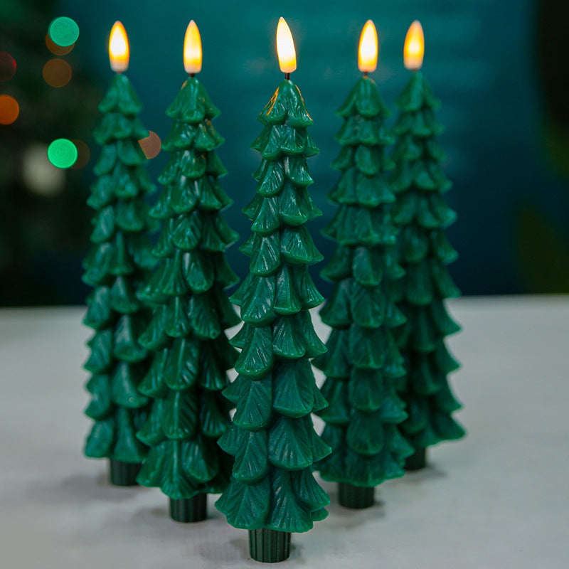 🎄Cozy Christmas Tree Candles with Remote🎄 – Safe, Warm Glow for Holiday Nights