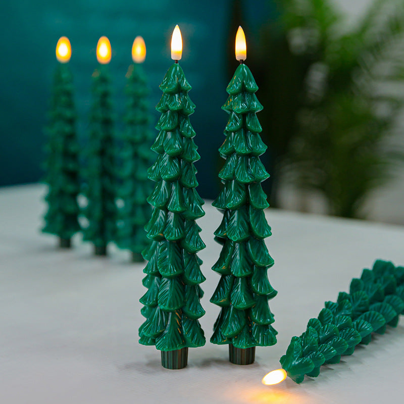 🎄Cozy Christmas Tree Candles with Remote🎄 – Safe, Warm Glow for Holiday Nights