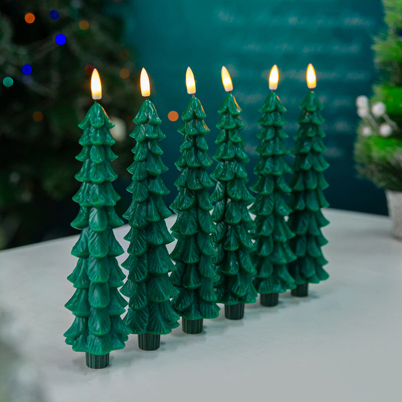 🎄Cozy Christmas Tree Candles with Remote🎄 – Safe, Warm Glow for Holiday Nights